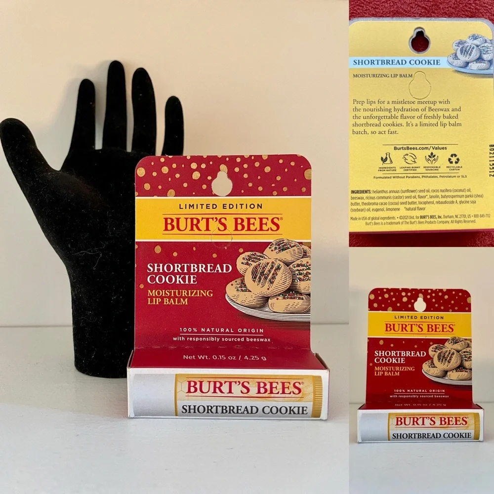 Limited Edition BURT’S BEES New in Box SHORTBREAD COOKIE Moisturizing LIP BALM